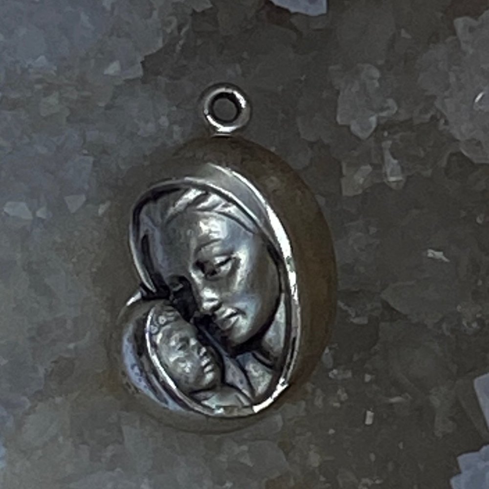Sterling Silver Madonna & Child Pendant